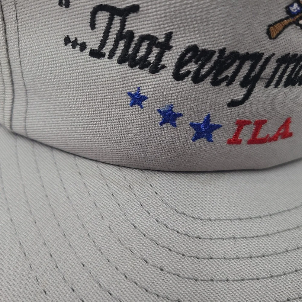 Vintage NRA ILA Hat Snapback Louisville Mfg Co Gray 2nd Amendment Every Man Arm